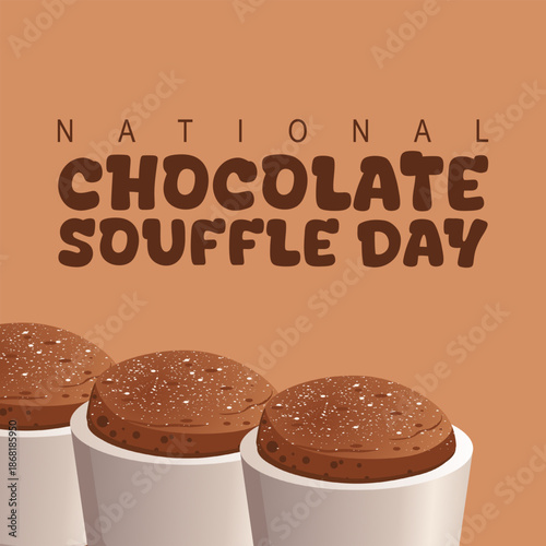 Vector graphic of National Chocolate Souffle Day ideal for National Chocolate Souffle Day celebration.