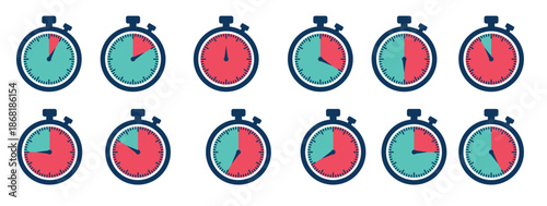 stopwatch with different time countdown in seconds 