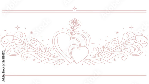 Romantic Event, Heart Illustration, Digital Art, Creative Design, Elegant Style