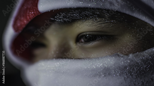 Intense Focus Captured in a Frozen World, Where Resilience Shines Through Icy Surroundings and Determination Ignites the Spirit of the Young
