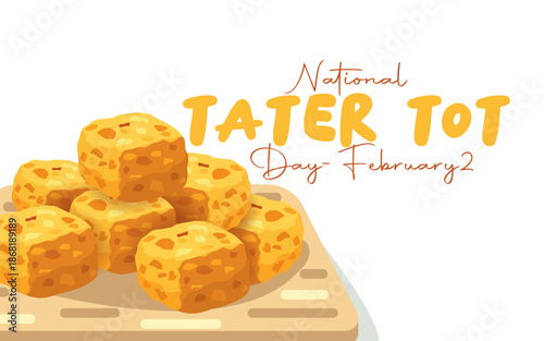 Vector graphic of National Tater Tot Day ideal for National Tater Tot Day celebration.