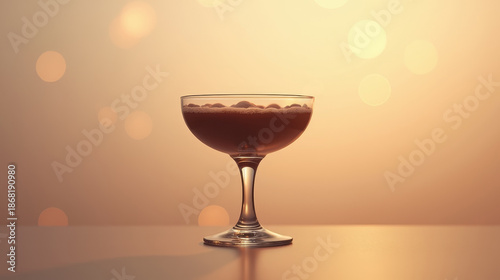 Cozy festive mocktail in glass, warm evening atmosphere, non alcoholic drink lifestyle scene