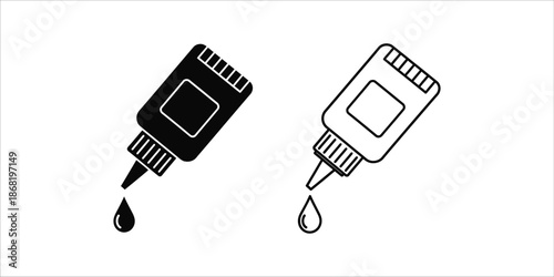 Detailed illustration of a glue bottle icon for craft and repair