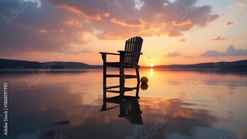 Serene sunset by the lake