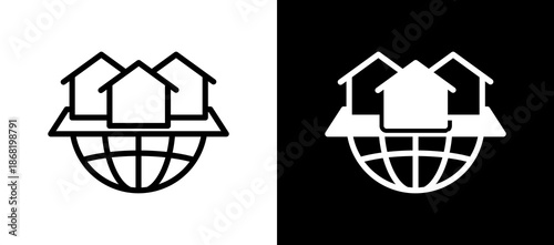 Town whiteblack icon