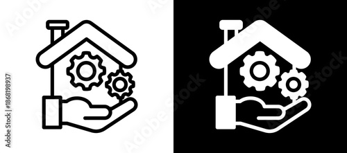 Property Management whiteblack icon