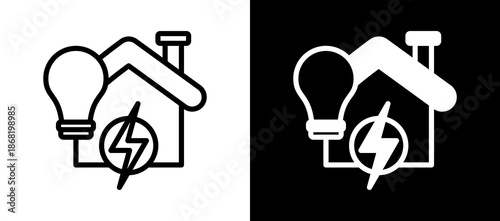 Energy Efficiency whiteblack icon