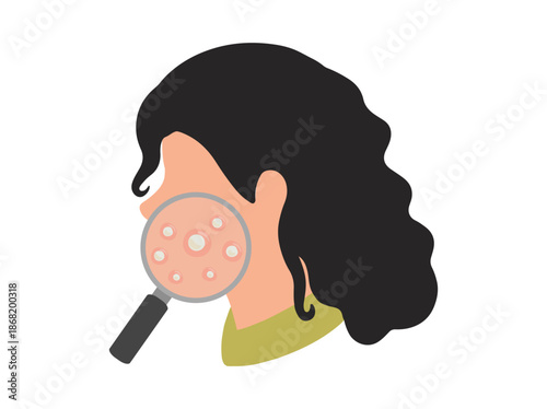 Hand Drawn Acne Whitehead in Face Skin Clip Art
