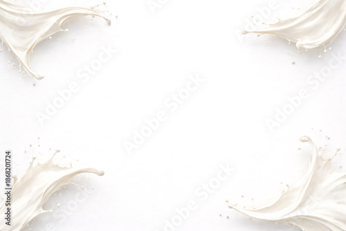 Minimal Milk Wave on Icy Frosted Glass, Left 40% Copy Zone, Photoreal CGI