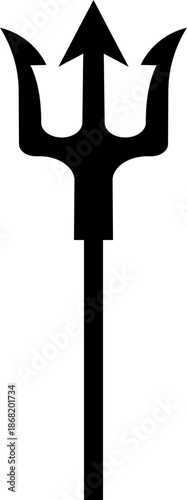 Trident Flat Style Vector Icon Mythology Weapon Symbol and Ancient Outline Graphic Group Featuring Trishul, Spear and Fork Emblem Designs