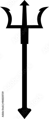Trident Flat Style Vector Icon Mythology Weapon Symbol and Ancient Outline Graphic Group Featuring Trishul, Spear and Fork Emblem Designs