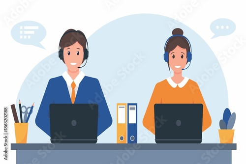online help desk communication concept