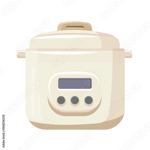 Multicooker. Flat vector clipart, illustration with isolated background.