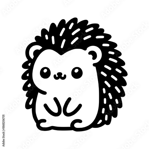 Cute Hedgehog: A delightful illustration of a charming hedgehog, depicted in a playful style with its characteristic spiky quills and endearing features, perfect for adding a touch of whimsy.