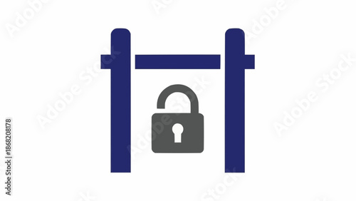 Secure Lock on Gate Symbol.