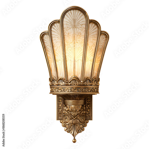 Ancient Wooden and Metal Goblet with Glass Vase Isolated on White Background