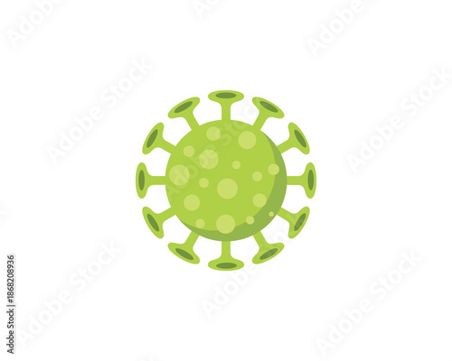 Virus icon. Green virus illustration for medical, healthcare, biology, infection, pandemic and disease awareness isolated on white background