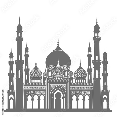 Elegant silhouette of the taj mahal a stunning architectural masterpiece
