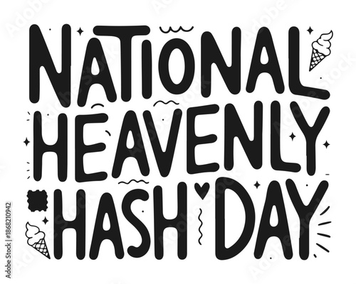 National Heavenly Hash Day Vector Artwork Featuring Delicious Dessert Illustration Isolated on White Background