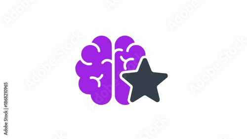 Brain with star symbol concept.