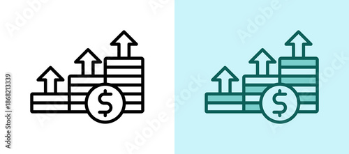 Wealth Growth whitegreen icon