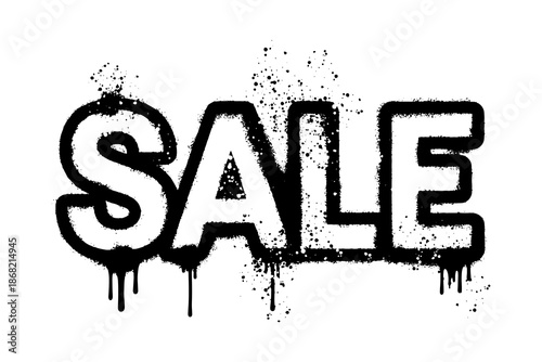 Sale text graffiti urban spray paint effect for promotional retail marketing design