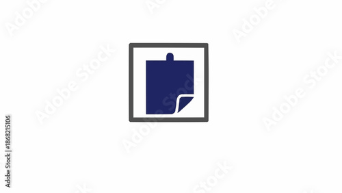 Blue Clipboard with Paper Corner.