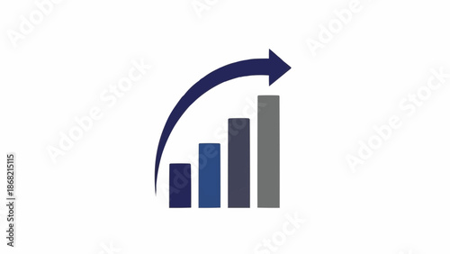 Increasing business growth chart graph.