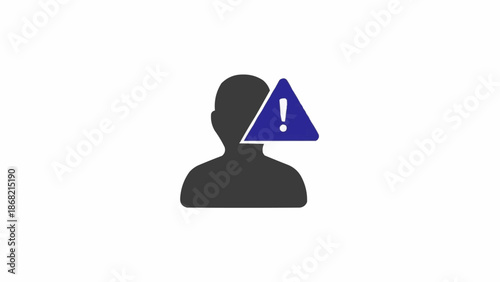 Person with Warning Sign Icon.