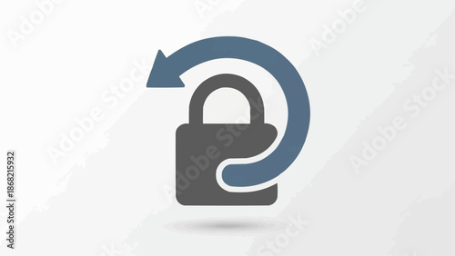 Padlock with circular arrow icon security.