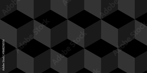 Abstract black and gray style minimal blank cubic. Geometric pattern illustration mosaic, square and triangle wallpaper.