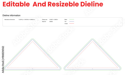 triangle sachet dieline template box dieline die lines packaging custom dieline  box cardboard box dieline pizza box dieline printable product packaging layout,
