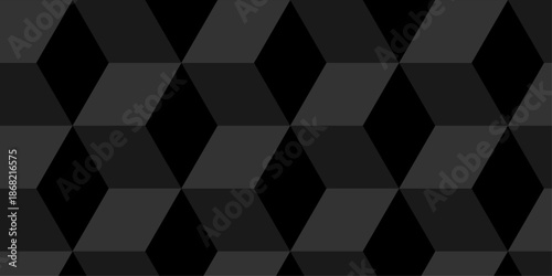 Abstract black and gray style minimal blank cubic. Geometric pattern illustration mosaic, square and triangle wallpaper.