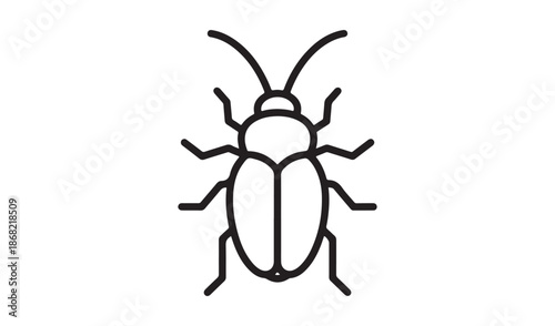 Beetle Insect Line Art Icon for Fake Bug Prank and Nature Study Concept Illustration