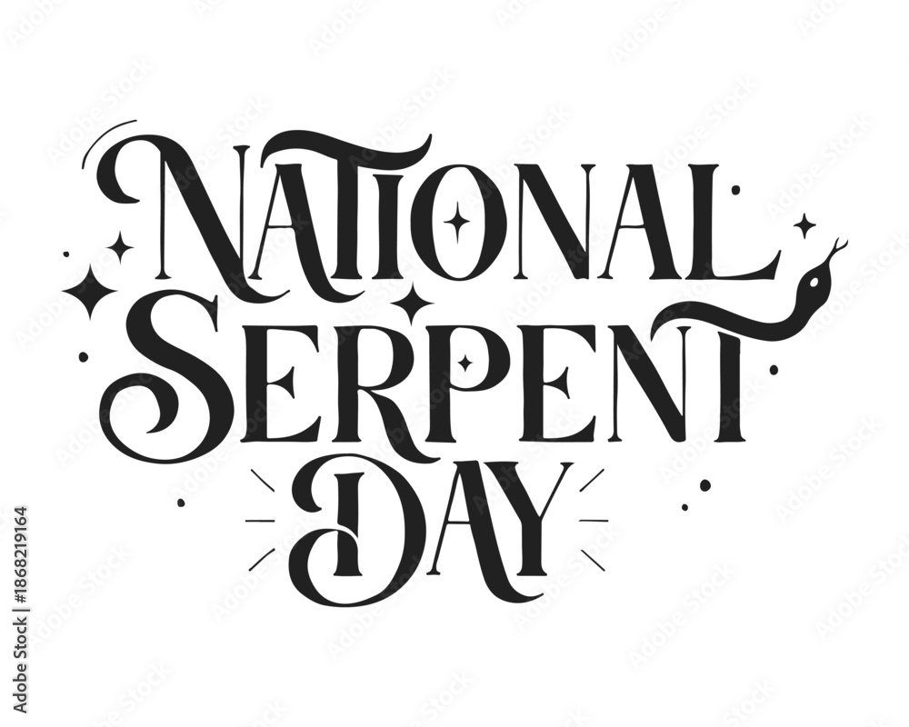 Obraz premium Celebrate National Serpent Day with Snake Vector Illustration Isolated on White Background