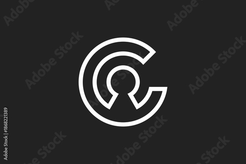 Letter C Keyhole Logo 