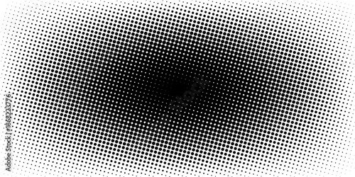 Set of halftone dots gradient pattern texture isolated on white background. Straight dotted spots using halftone circle dot raster texture. Vector blot half tone collection.