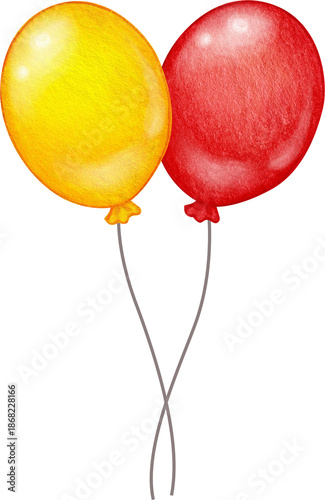 Watercolor hand drawn party balloons