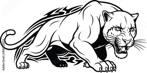 Wallpaper Mural A powerful black tribal lion head mascot design in vector style suitable for tattoo logo and wildlife illustration Torontodigital.ca