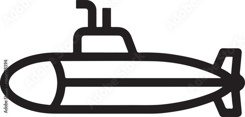 submarine icon on white background, simple vector illustration