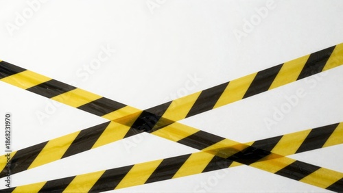 Yellow and black caution tape crossing