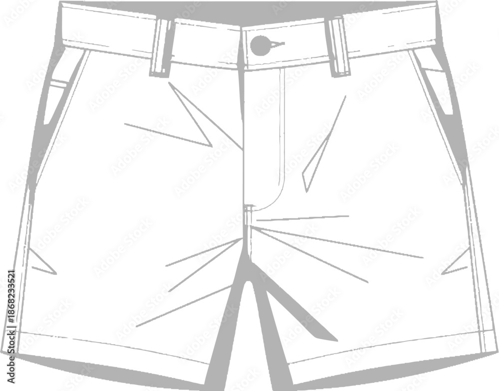 Fototapeta premium Simple white shorts illustration on white background