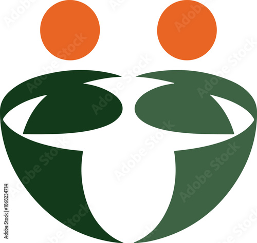 Minimal SVG of Two Forms Completing Containment – Abstract Geometric Unity Vector Illustration