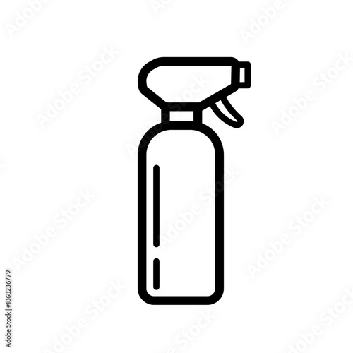 Spray bottle, cleaning sprayer, disinfectant - line vector icon