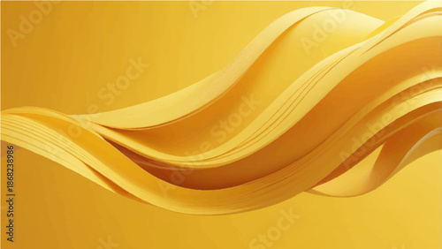 Abstract orange background featuring flowing yellow waves and golden vector lines in a curved motion design for a decorative art texture wallpaper