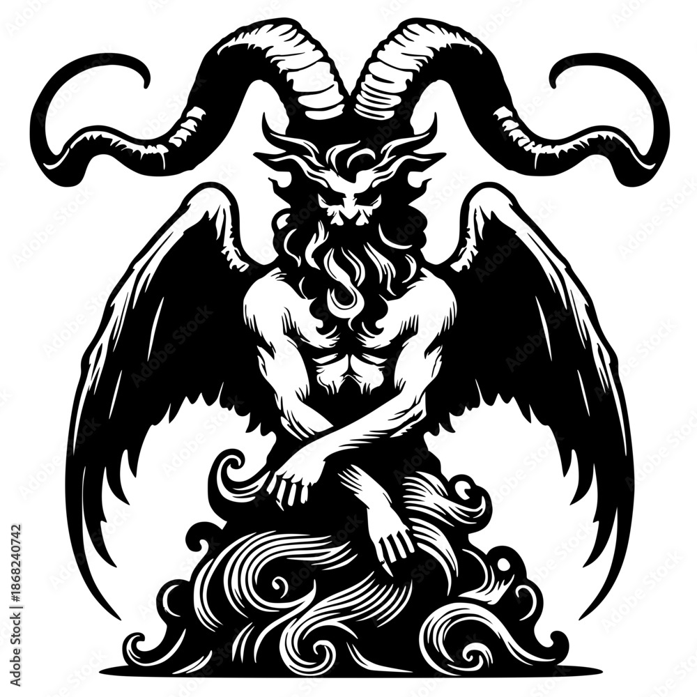 Obraz premium Silhouette of the statue of Baphomet