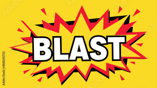 A bold comic-style design features the word "BLAST" in large, white letters with red and black accents