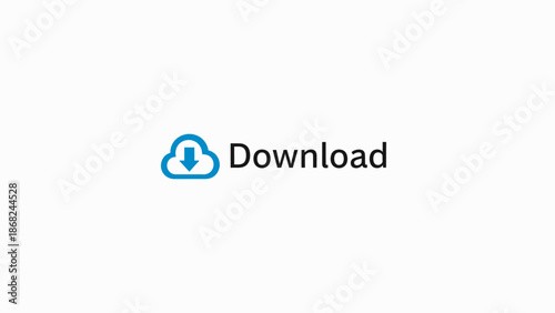 A simple image with a blue cloud icon and the word "Download" next to it on a white background