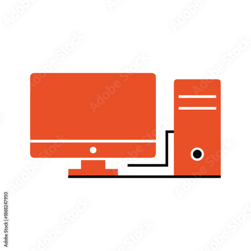 Computer & Filing Cabinet Icon