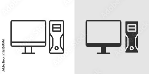 Gaming PC Icon representing high-performance computers, gaming setup, and advanced technology.